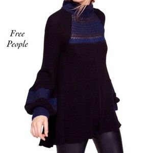 Free People Snow Day Ribbed Mock Neck Long Sleeve Tunic Size XS